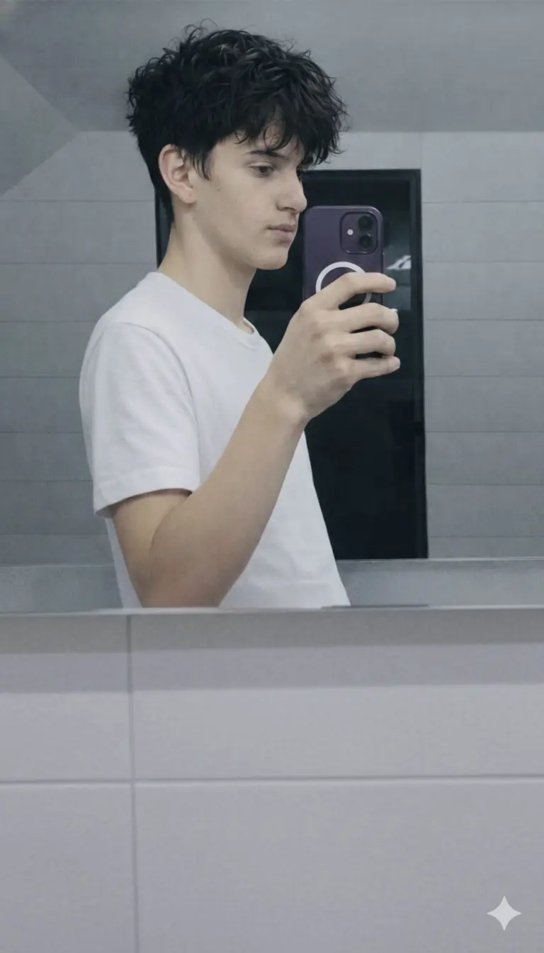 aplicarle a la persona una sudadera verde y un corte 
De pelo fade limpio en los lados y nuca, con la parte de arriba más larga y texturizad manteniendo el mismo rostro, y realismo lo único q cambia es el corte y el color de pelo q se café, y que la imagen se vea lo más realista posible  y haz q sea más linda la persona pero no tanto