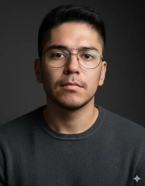 Usa la imagen de referencia que te proporciona para mantener el rostro idéntico.
Genera un retrato fotográfico hiperrealista de la misma persona, sentado en un estudio con fondo gris, iluminación suave tipo fotógrafo profesional.
Mantén el rostro nítido, natural y sin deformaciones, asegurando que la identidad sea exactamente la misma que en la foto de referencia.