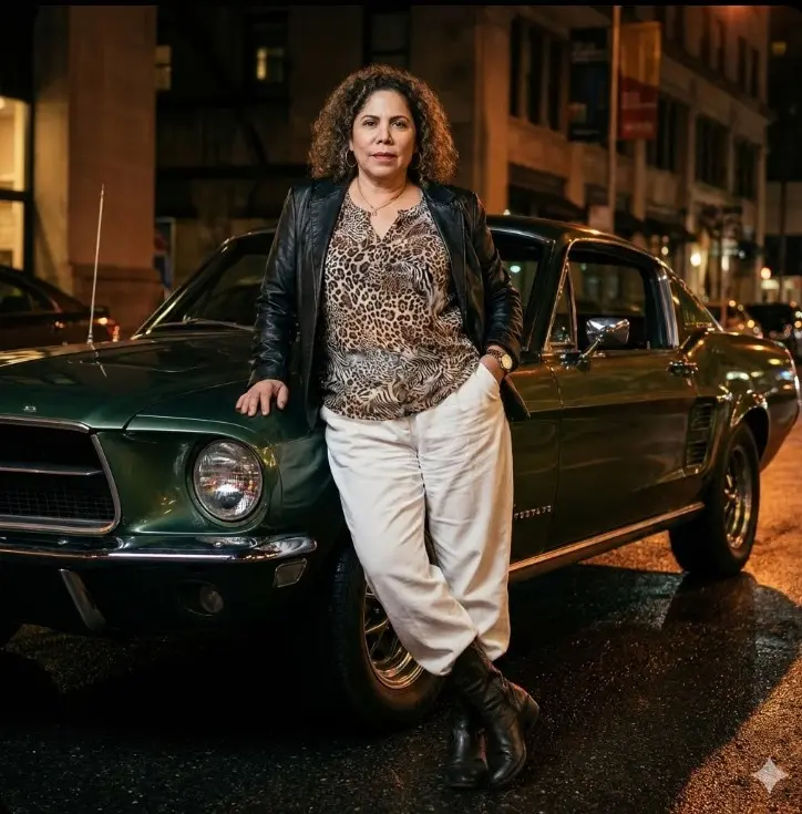 Una mujer hermosa con un maquillaje impecable. Plano general de una mujer elegante, apoyada en un mustang 1967 clásico, con chaqueta de cuero y botas. Pose segura, entorno urbano realista. Tonos naturales. Usar la imagen subida como referencia estricta para una coincidencia facial exacta.",
"size": "1024x1024",
"n": 1 (Usar el 100% del rostro de la foto subida arriba).
Crea un retrato cinematográfico realista en verde oscuro con una actitud dramática y audaz, y un lenguaje corporal seguro.
Lleva una camisa gris claro extragrande con los botones superiores desabrochados con estilo, metida por delante en el pantalón. Lleva pantalones blancos holgados, un reloj en la mano izquierda, una mandíbula definida. Se ha subido la misma textura de piel y cuerpo.
Indicación negativa: No se permiten pinturas al óleo, dibujos, ilustraciones, fantasía, anime, dibujos animados, renderizado 3D ni tonos de piel suaves y difusos.
Referencia / Peso de la imagen = MÁX.
Estilo / Arte / Filtro anime = DESACTIVADO.
Mejora facial = ACTIVADA, Prioridad de identidad = ALTA.
Crear esta imagen de referencia. La identificación de la imagen y el rostro no deben modificarse en absoluto. Crear Esta imagen de referencia, la identificación de la imagen y la cara no deben cambiarse en absoluto.